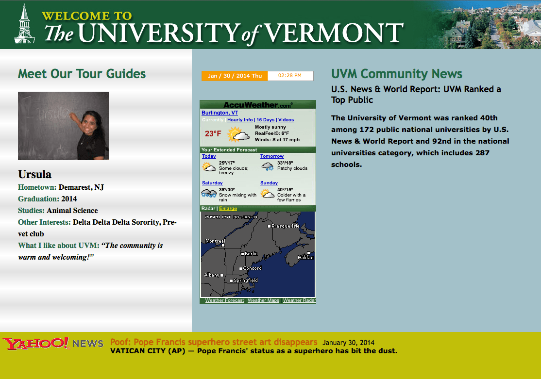 Admissions flat panel Wesley Alan Wright Notes, Lessons, and Projects