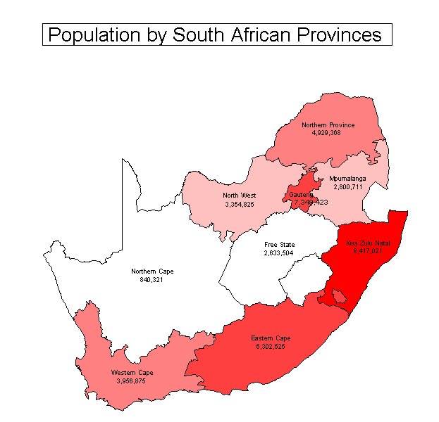 South Africa Population Map Map Of Africa