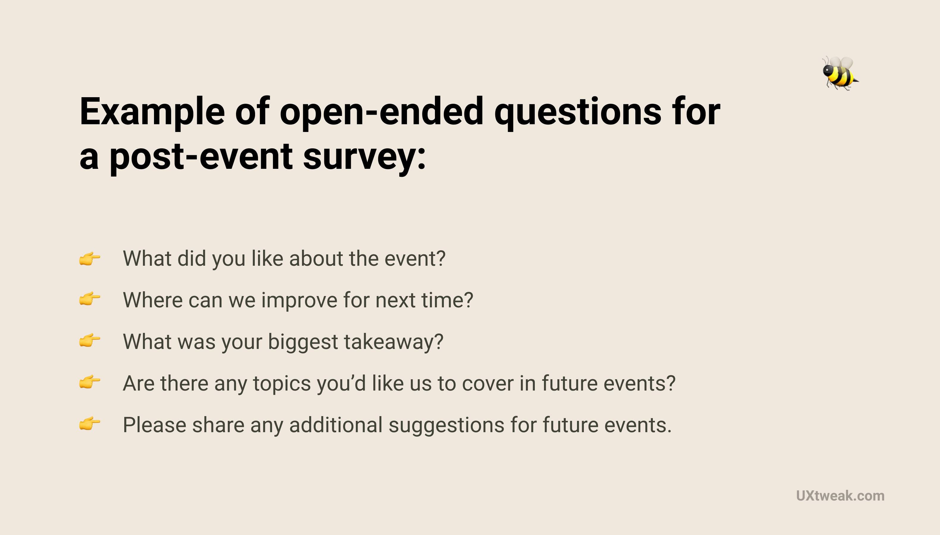 Postevent Survey Questions UXtweak