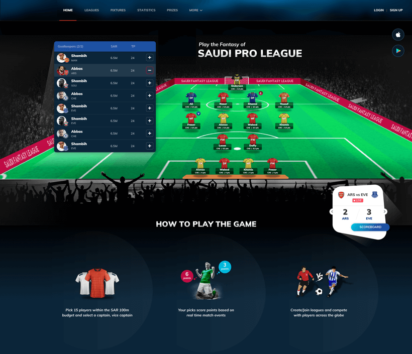 Fantasy sports website software design & development like fantasy