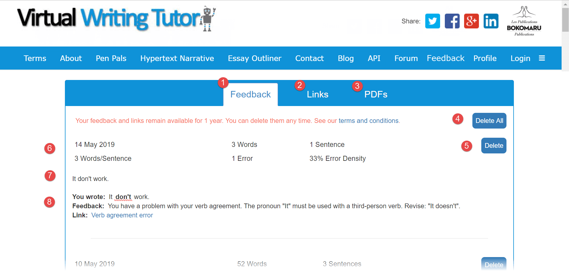 Feedback and Links Page Virtual Writing Tutor Blog