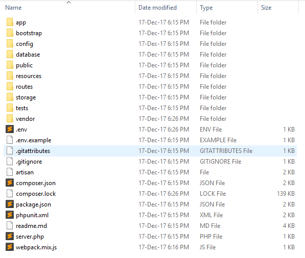 Laravel Files and Folders