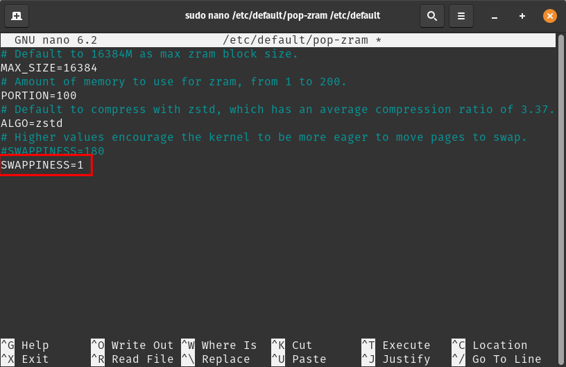 Mengubah nilai swappines Blog Warscloud
