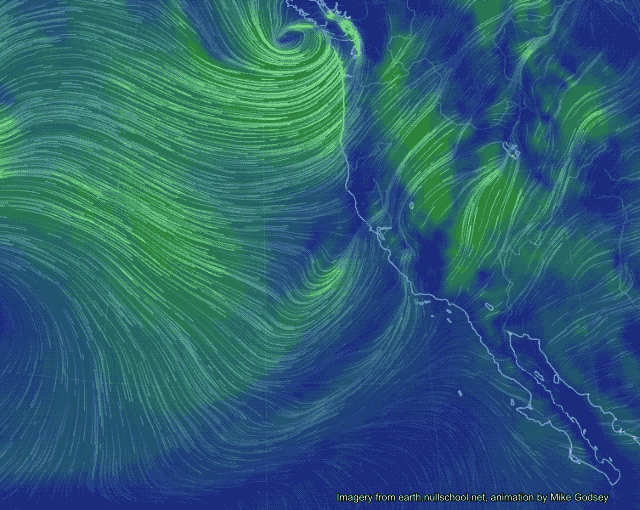 Wind Map Southern California Map Vector