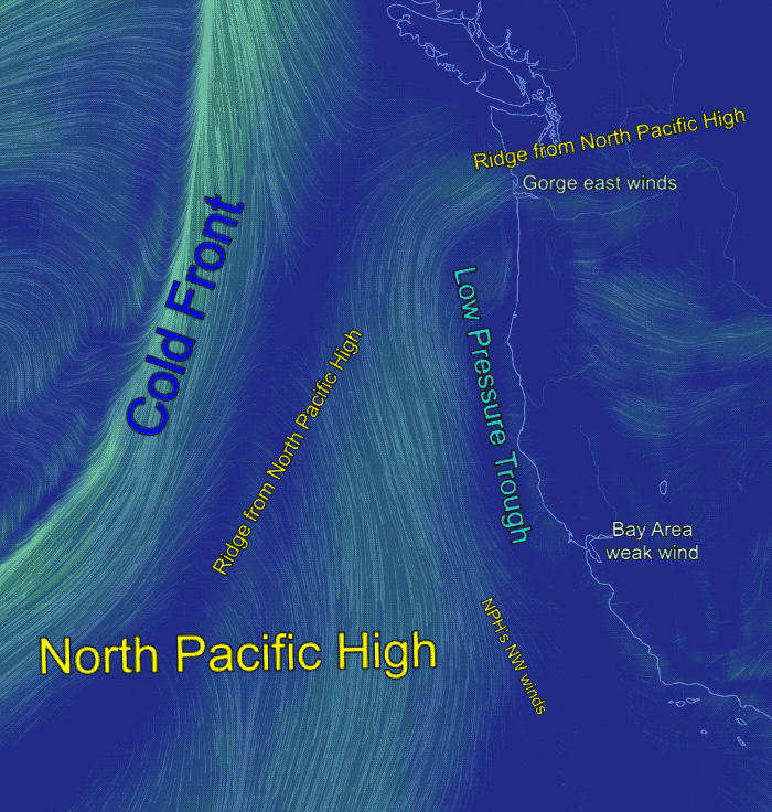 West Coast Wind Blog The North Pacific High pushes a ridge into the