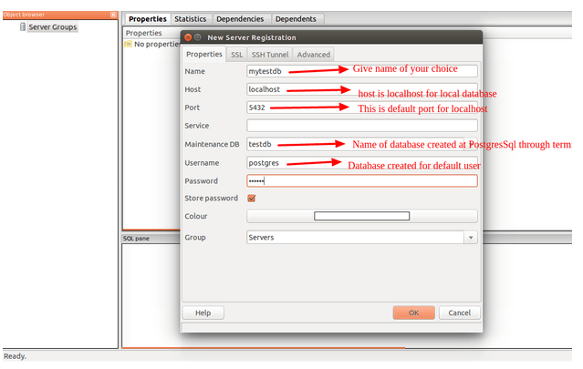 PostgreSQL Create a connection to a local postgres database in