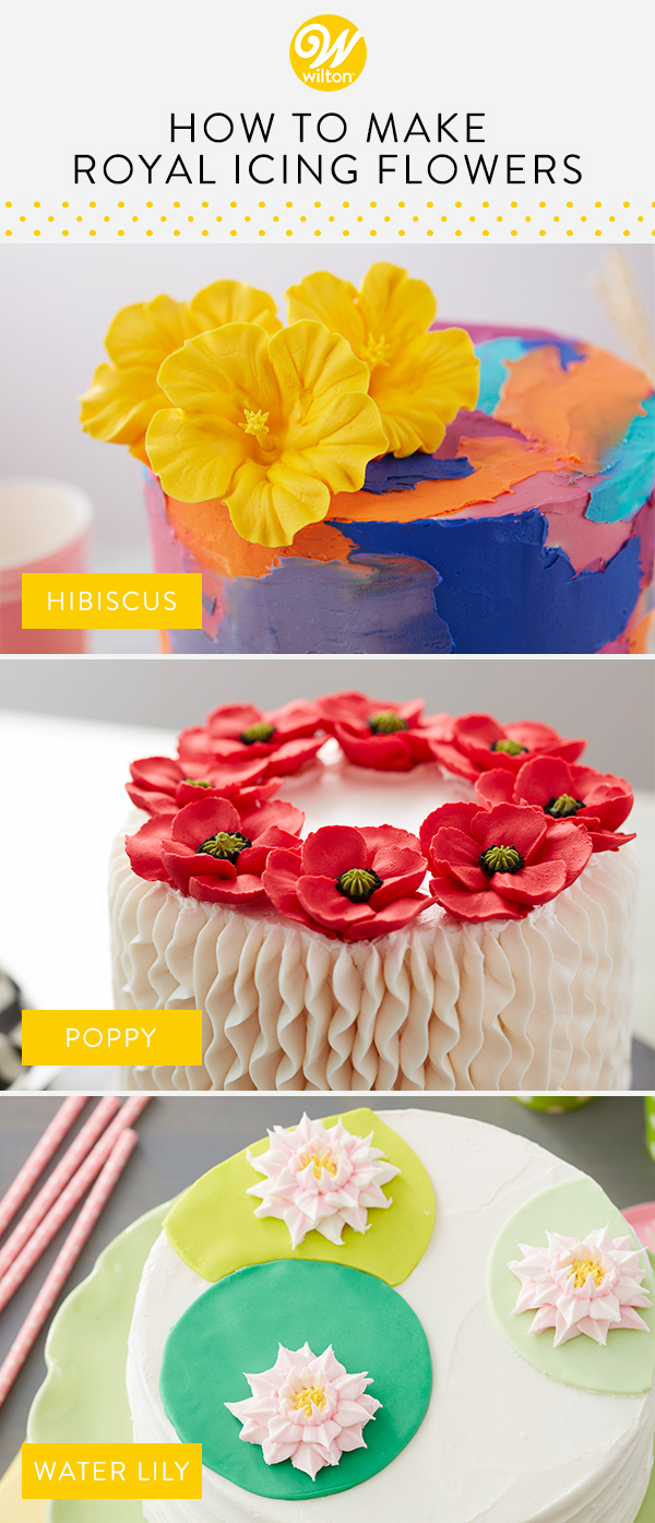 How to Make Royal Icing Flowers Wilton's Baking Blog Homemade Cake