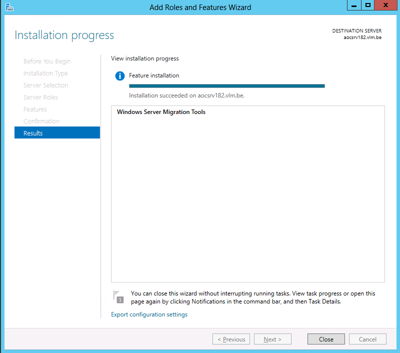 Installing & using the Windows Server Migration Tools To Migrate Local