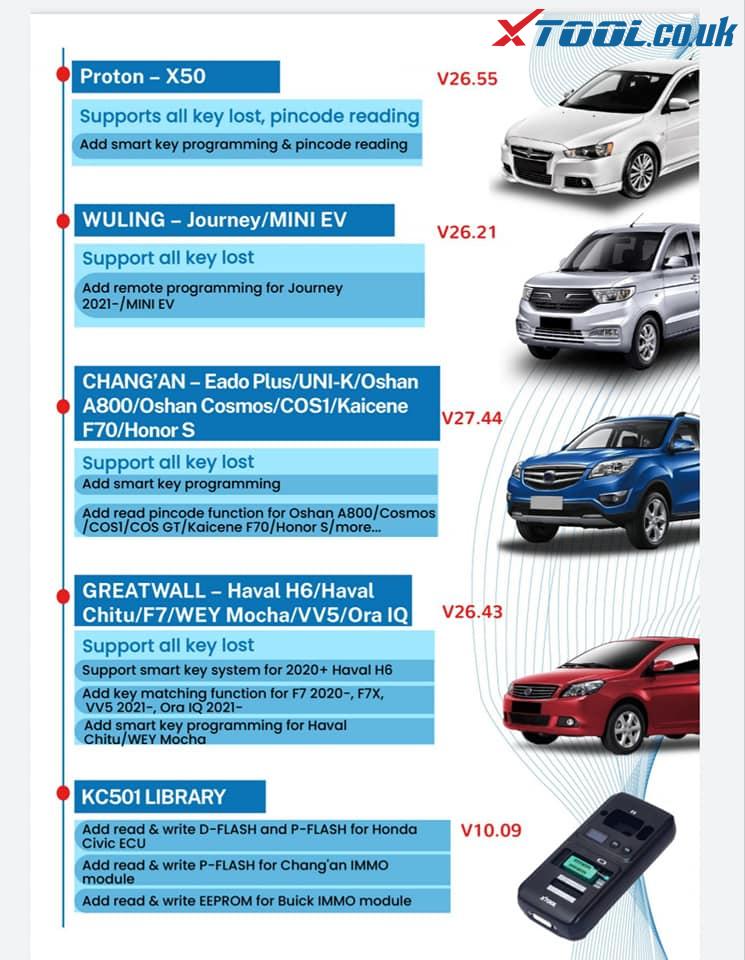 Xtool Key Programming Update Log 2021 August Xtool.co.uk Official Blog