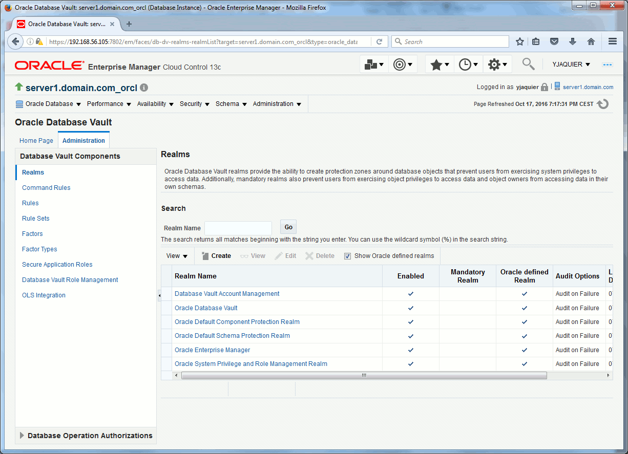 Database Vault 12cR1 installation and configuration