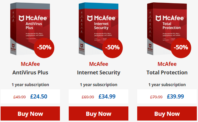 Where can I see my McAfee subscription and renewal prices?