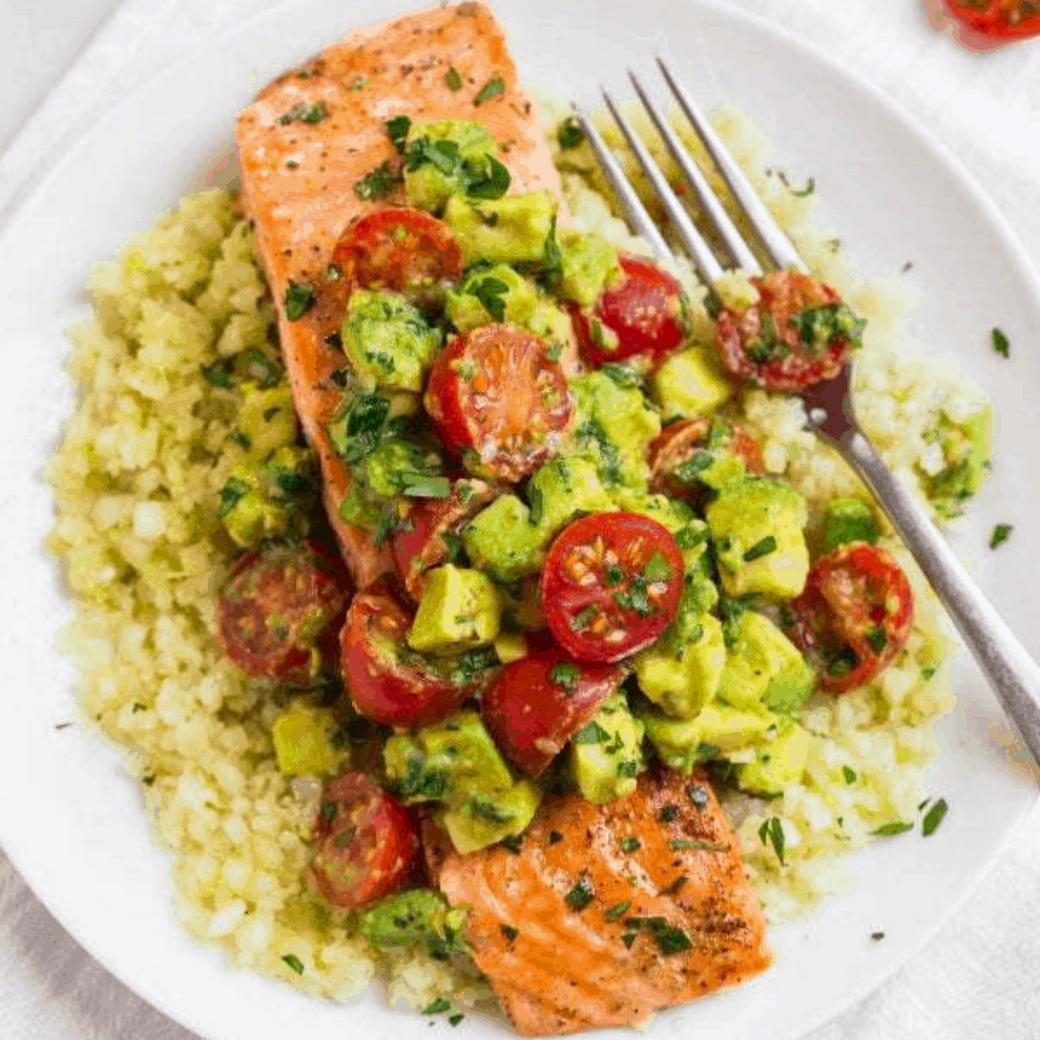 Salmon & Avocado Salsa with Cauliflower Rice Your Tea Blog