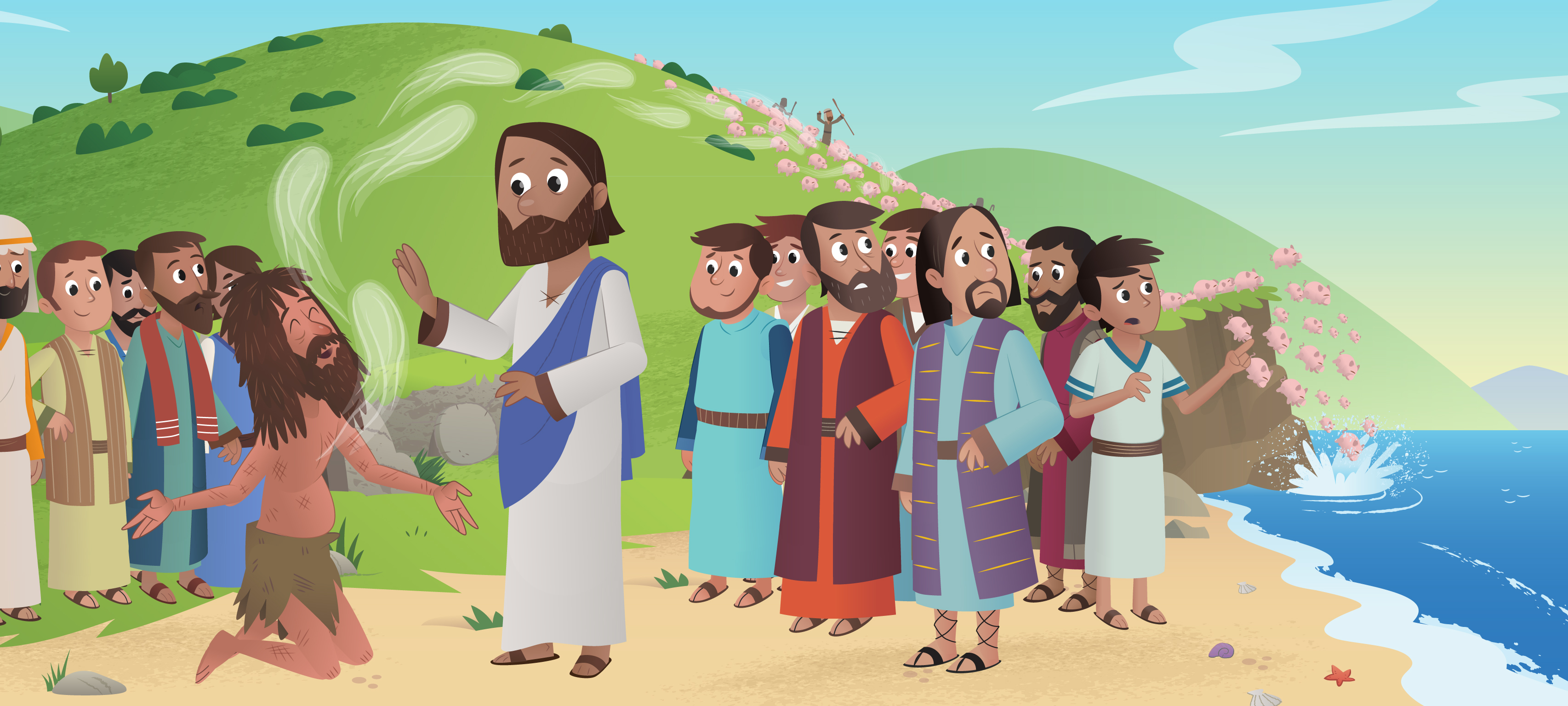Jesus Sets a Man Free in a New Bible App for Kids Story, “Demons