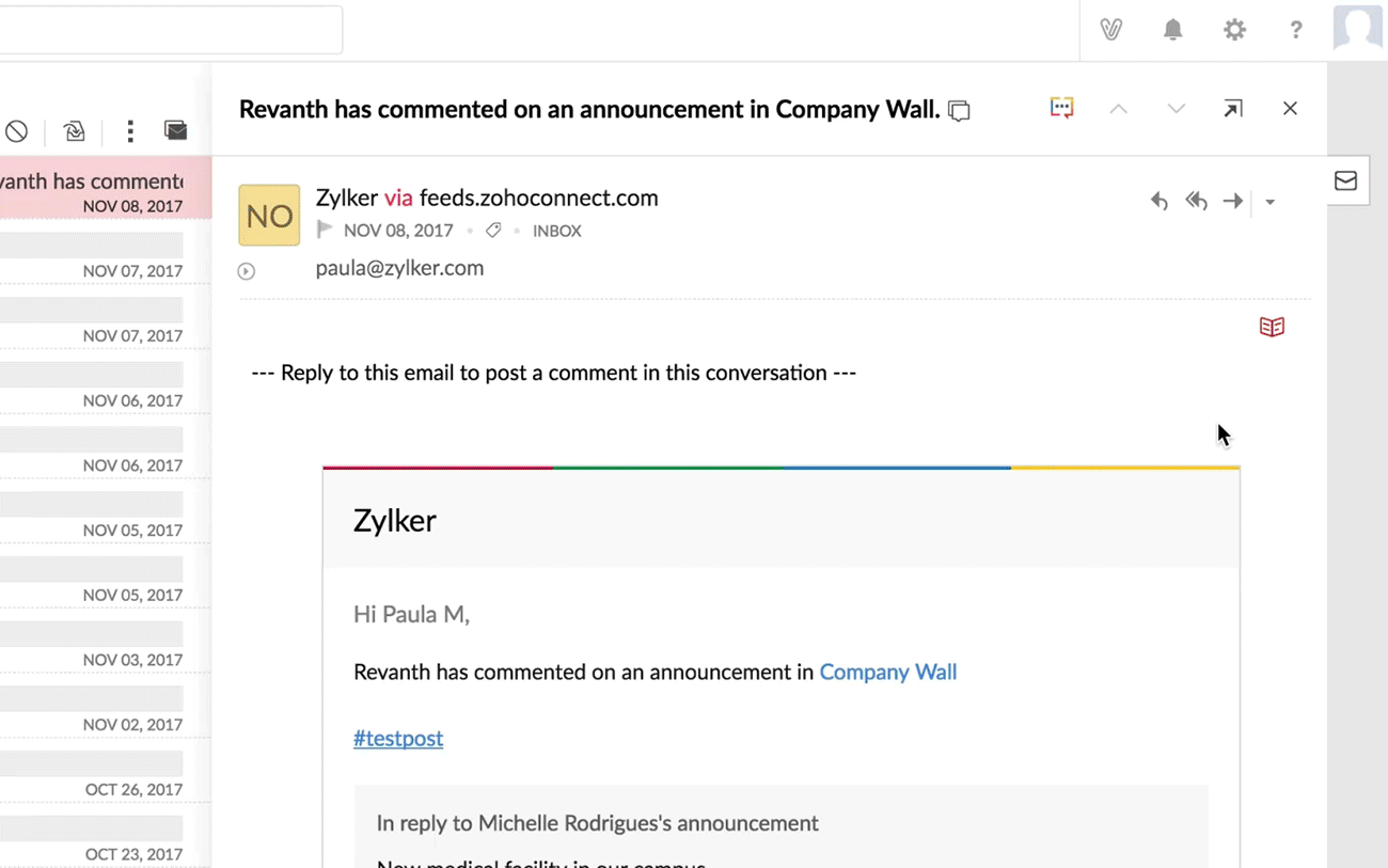 Zoho Mail Presents Reader View, Email Status Indicator, and More