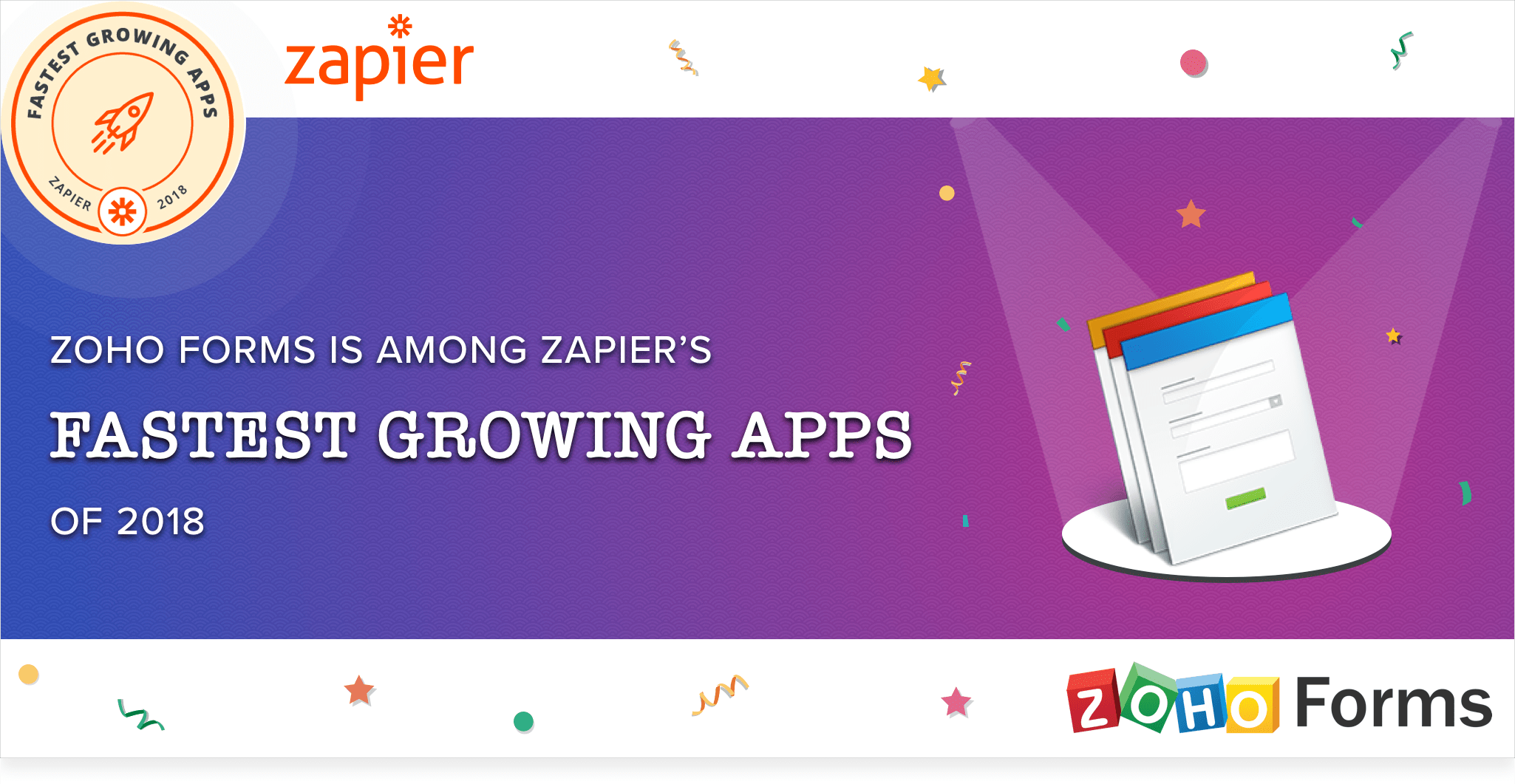 Zoho Forms is among Zapier's fastest growing apps of 2018 Zoho Blog