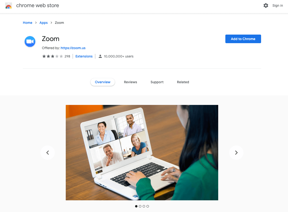Zoom Chrome App