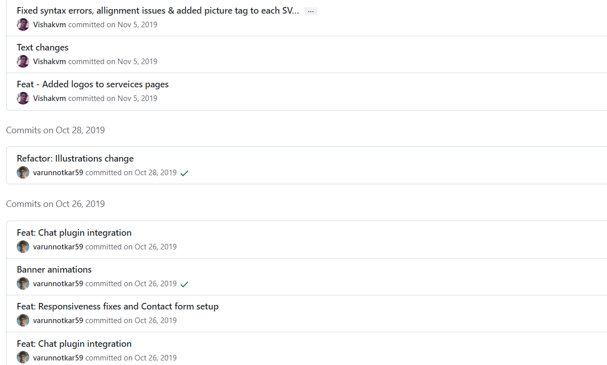 Git commit messages Process we follow