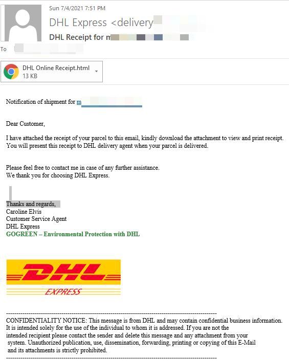 Scammers Impersonating DHL Delivery Service Seek to Harvest Customer