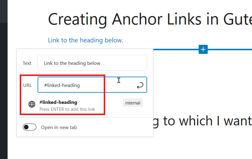 How To Internal Create Anchor Links In WordPress