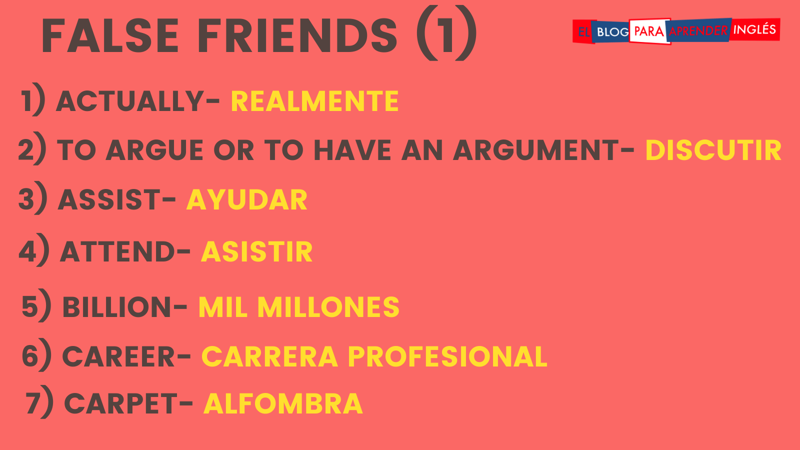 El Blog para Aprender Inglés 27 False friends