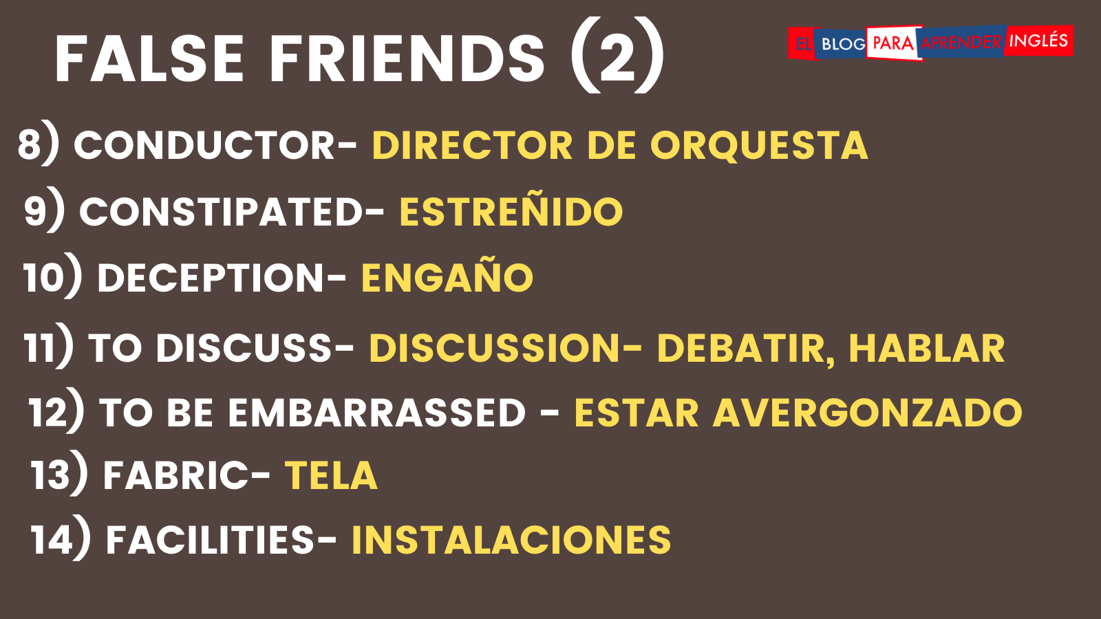 El Blog para Aprender Inglés 27 False friends