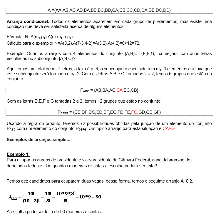 Arranjo Simples e Análise Combinatória Matemática para o Enem