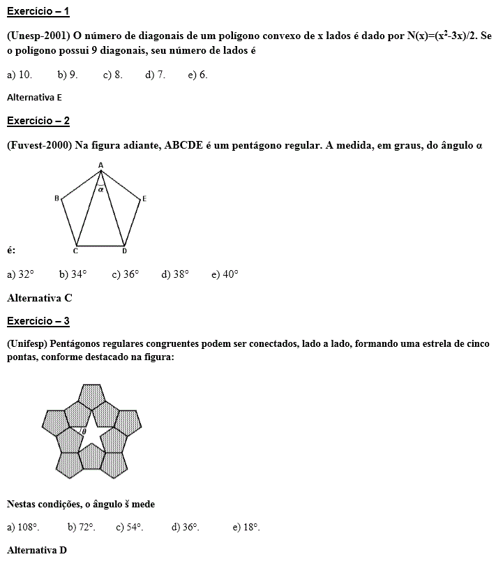 Polígonos veja as definições e propriedades. Matemática