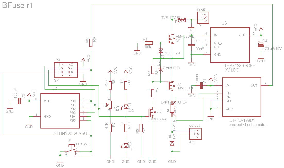 BFuse Electronic Fuse for Breadboard OSH Park