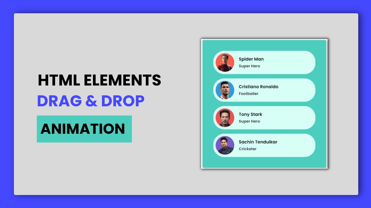Html Elements Smooth Drag And Drop Animation HTML, CSS And Sortable