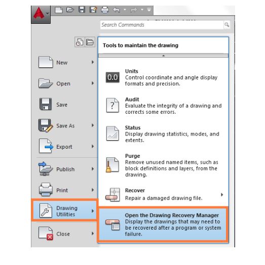 Autocad drawing recovery whaceto