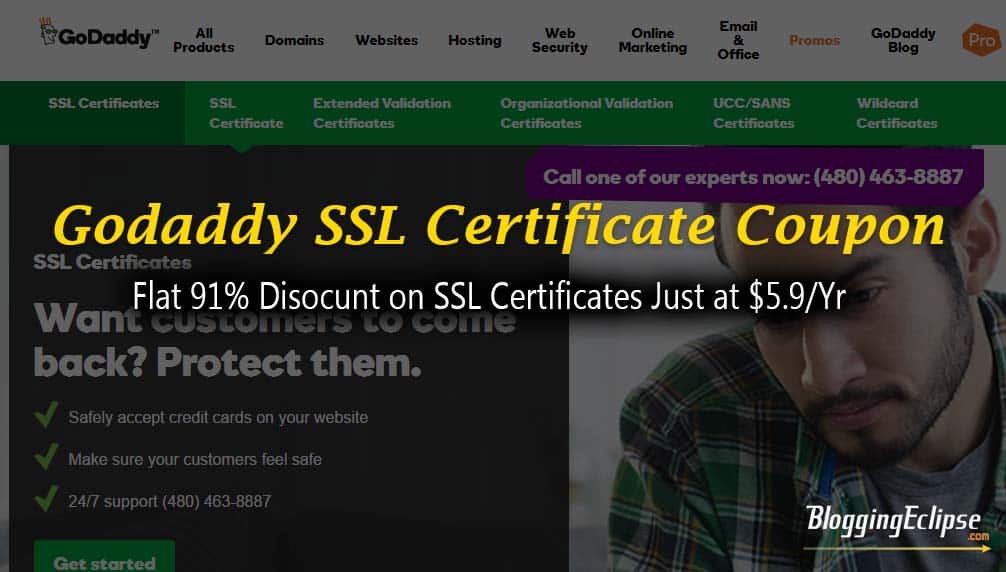 5.9/Yr Godaddy SSL Certificate coupon (91 Discount)