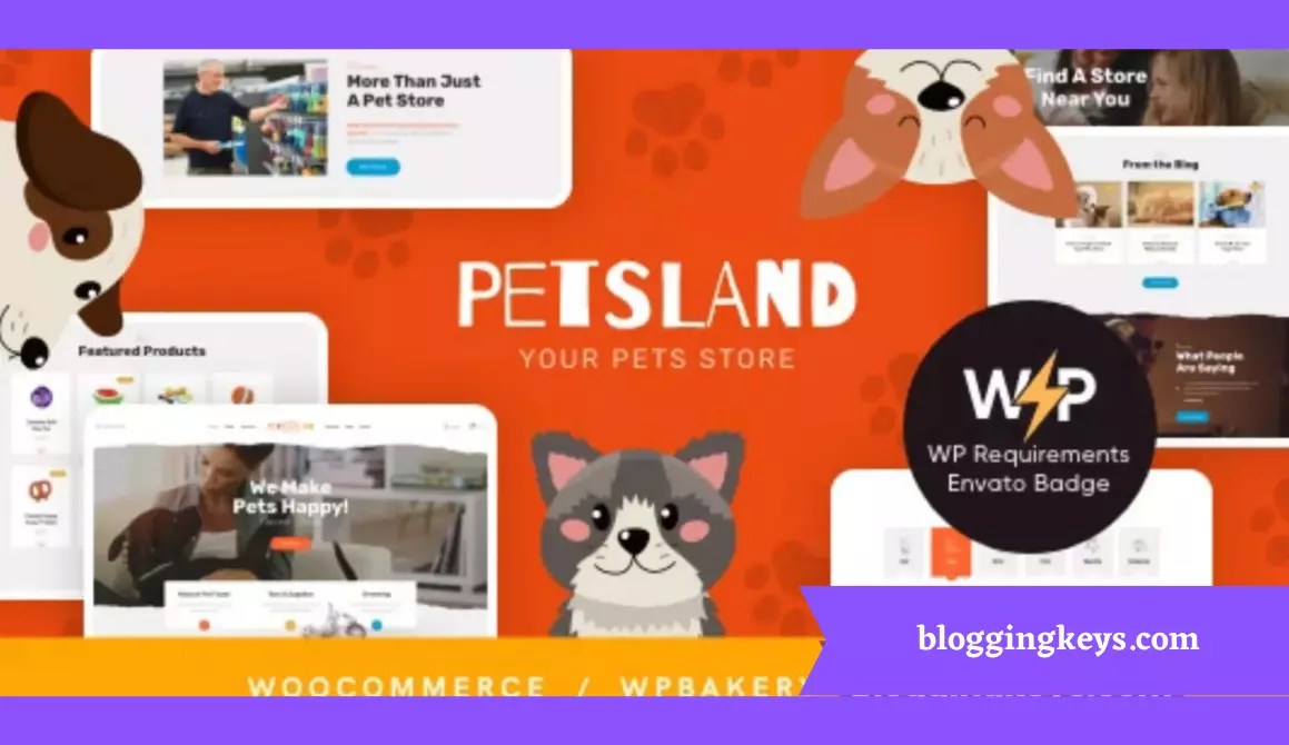 Pets Land Animals Shop WordPress Theme Blogging Keys