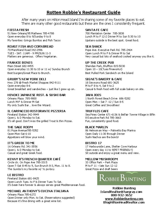 Hilton Head Real EstateHilton Head Restaurants