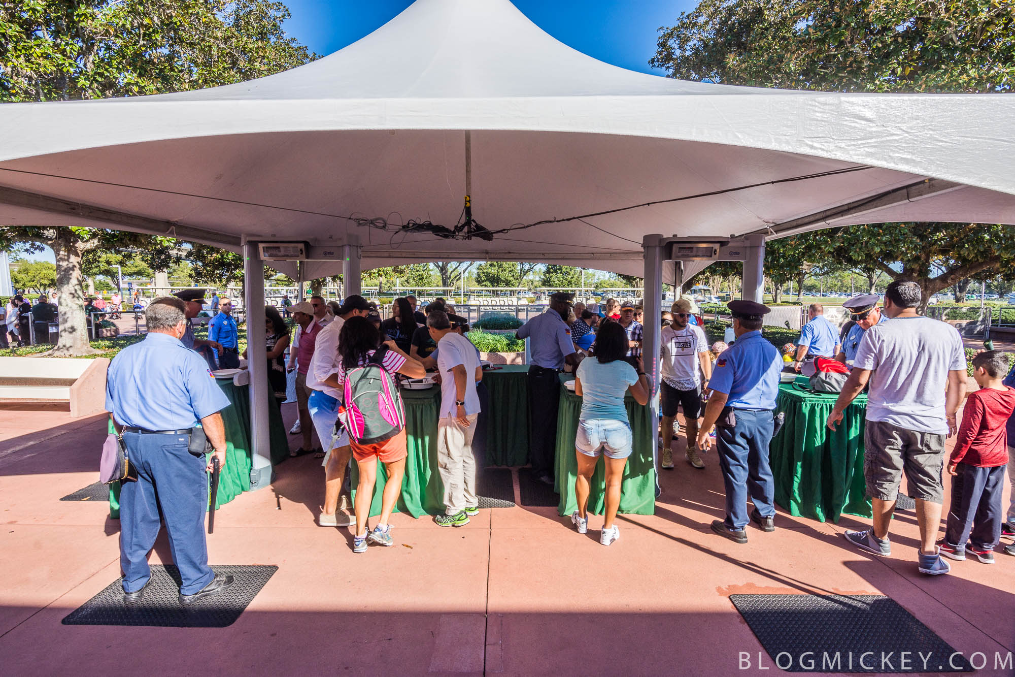 PHOTOS Epcot using modified bag check; all guests going through metal