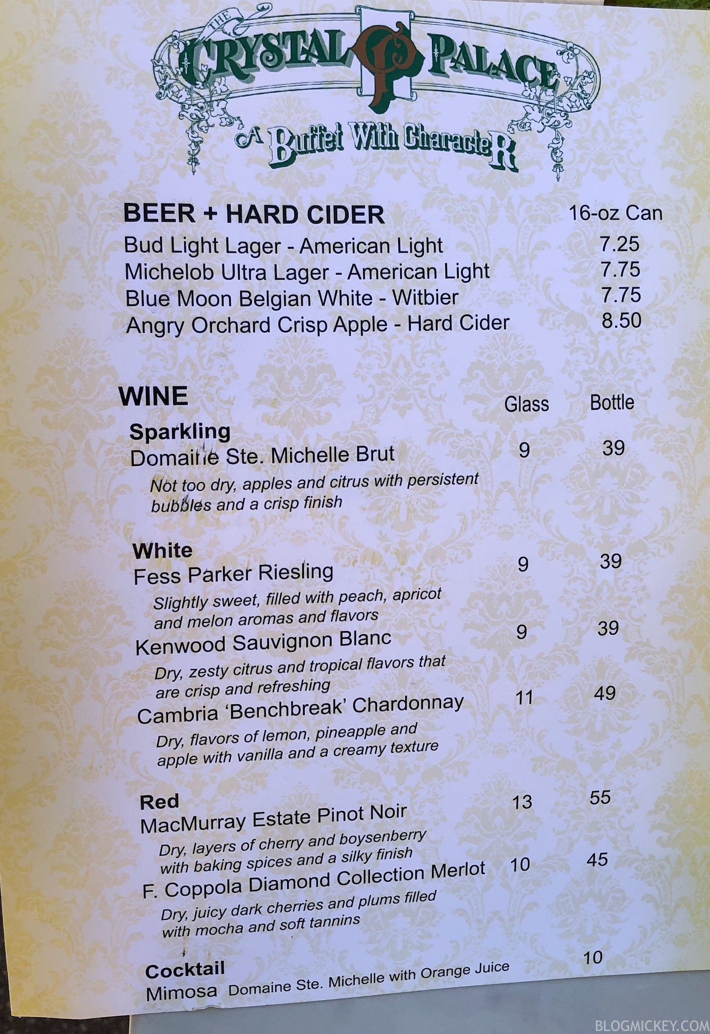 The Crystal Palace Now Serving Alcohol in Magic Kingdom