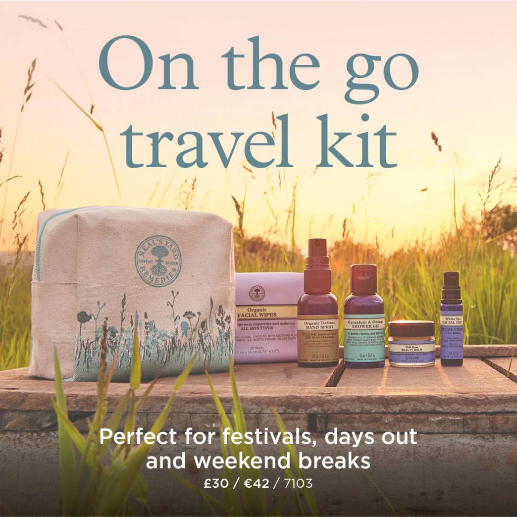 neals yard on the go travel kit with bag