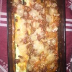 Zucchini lasagne with parmesan in a dish
