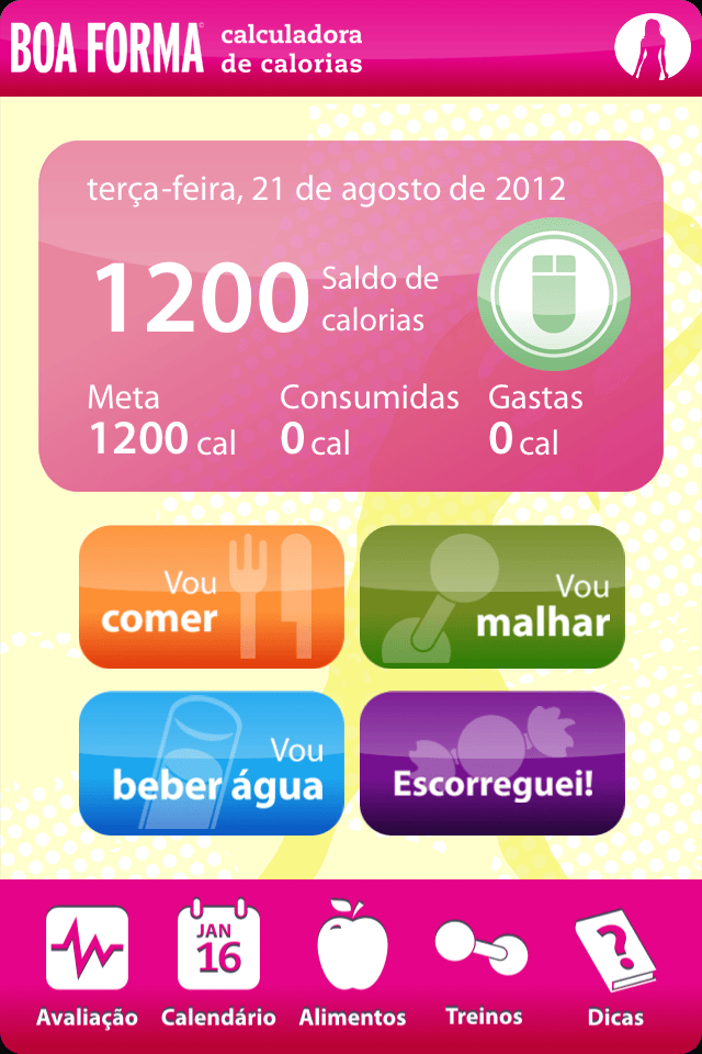 calculadora de calorias Boa Forma