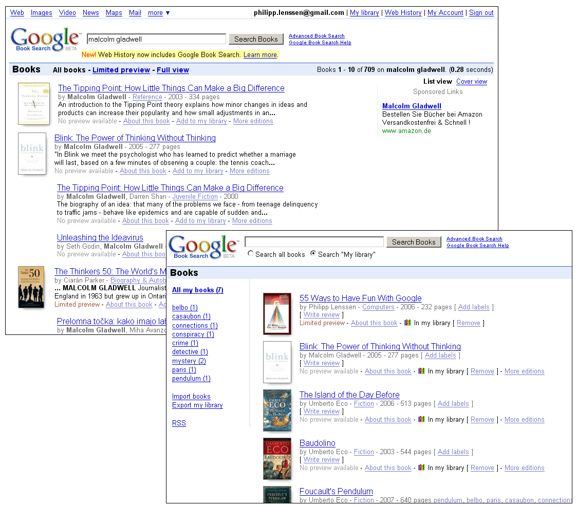 Your Own Google Books Library, and More