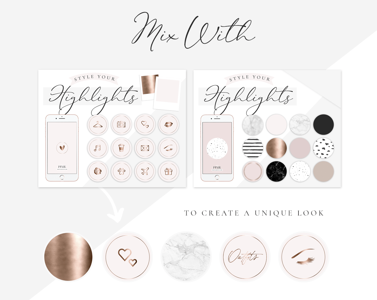 Instagram Highlight Icons Handwritten Blush Rose Gold ⋆ Blog Pixie