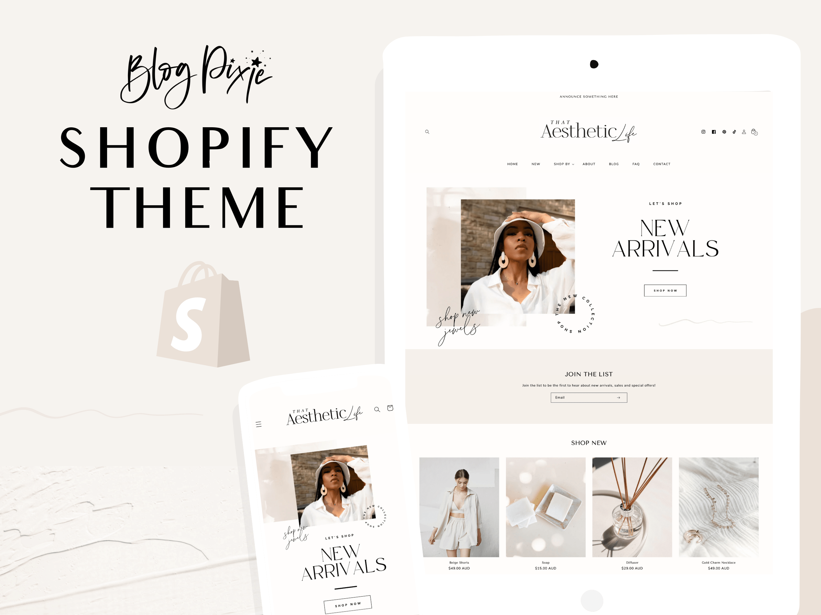 Shopify Theme Minimal Aesthetic Design Shopify Templates