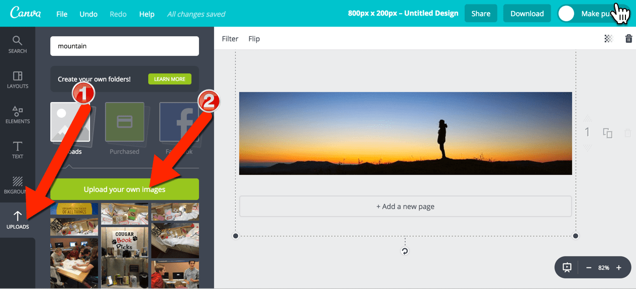 Use Canva for Website Header