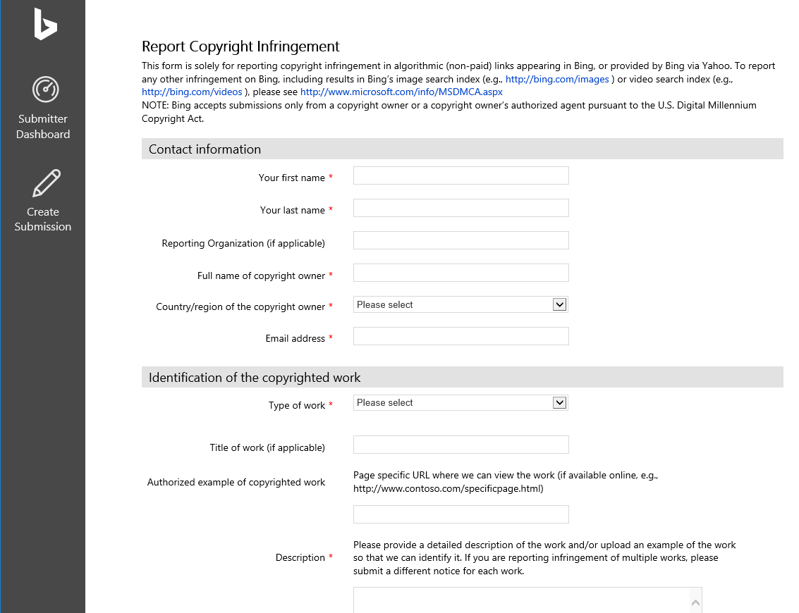 Bing Enhances the Copyright Infringement Claims Process with New, Easy Bing Enhances the Copyright Infringement Claims Process with New, Easy