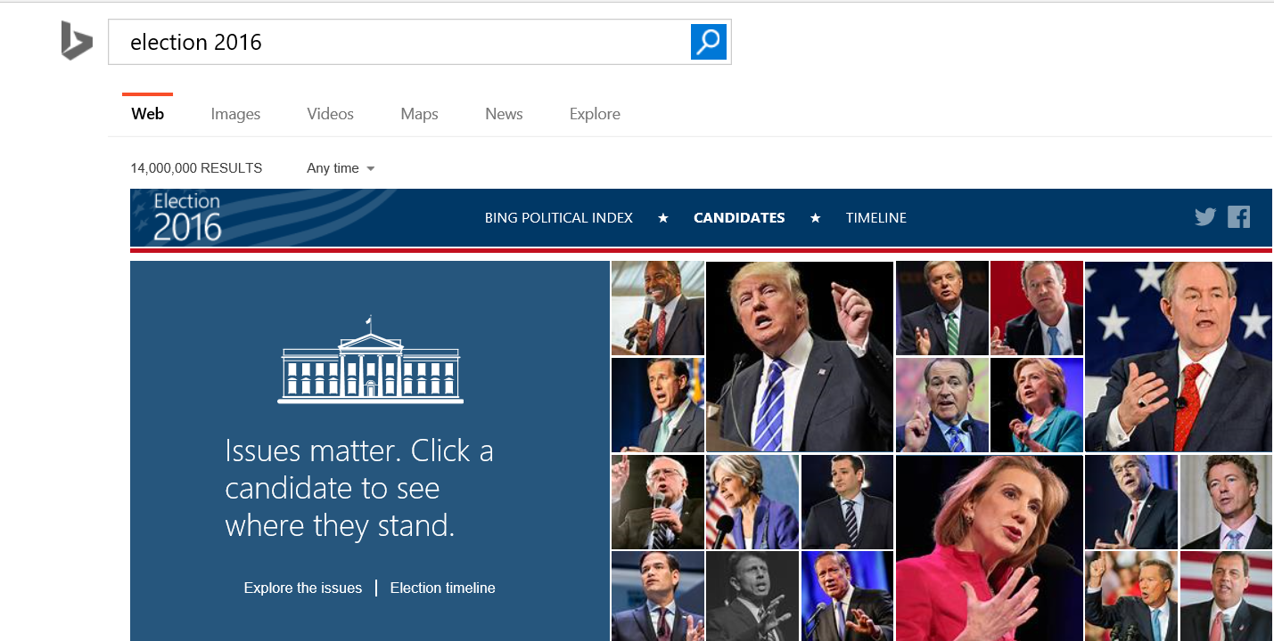 Bing 2016 election experience How do the candidates measure up? Bing