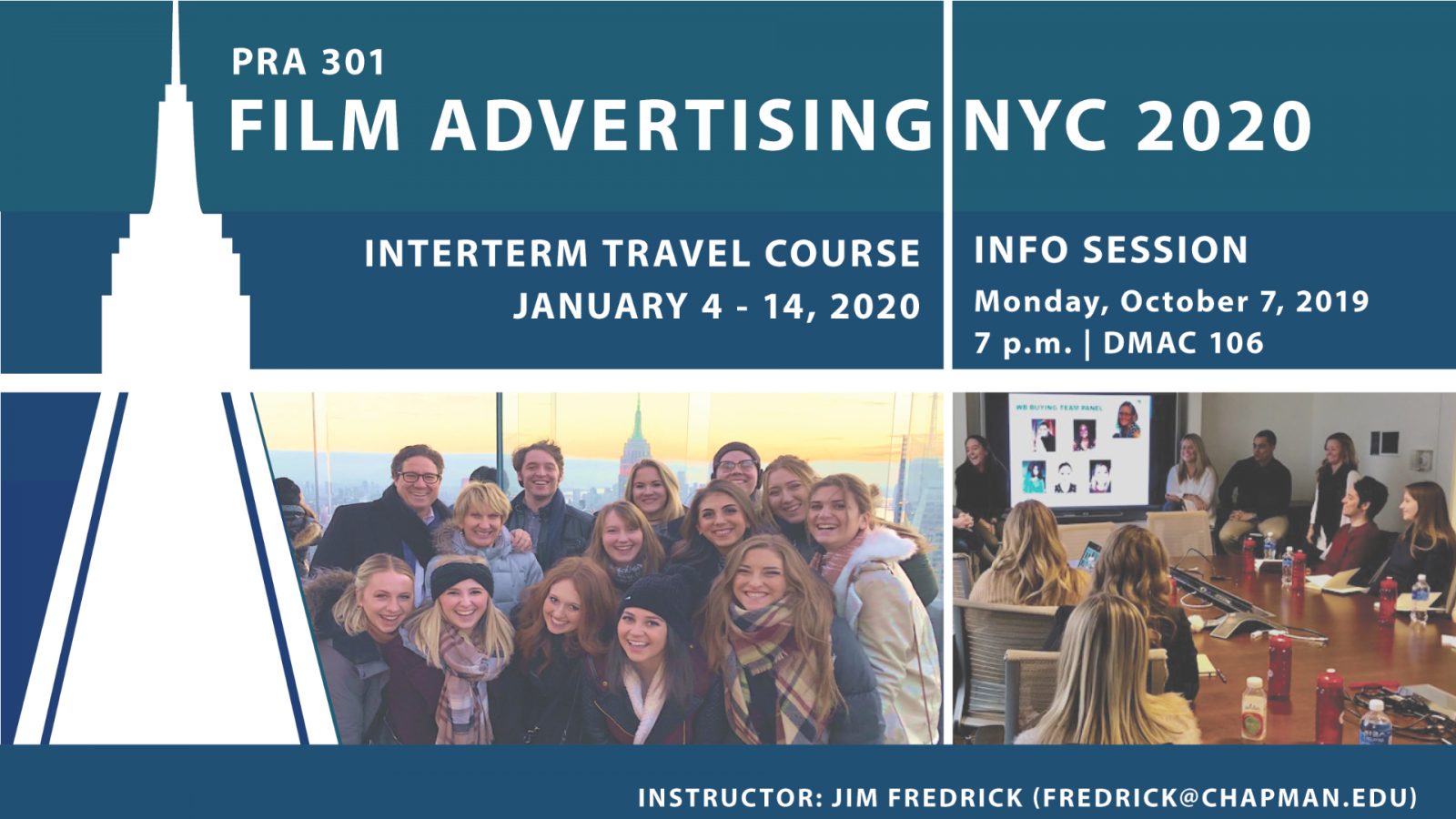 Interterm 2020 Film Advertising NYC Dodge College of Film and Media Arts