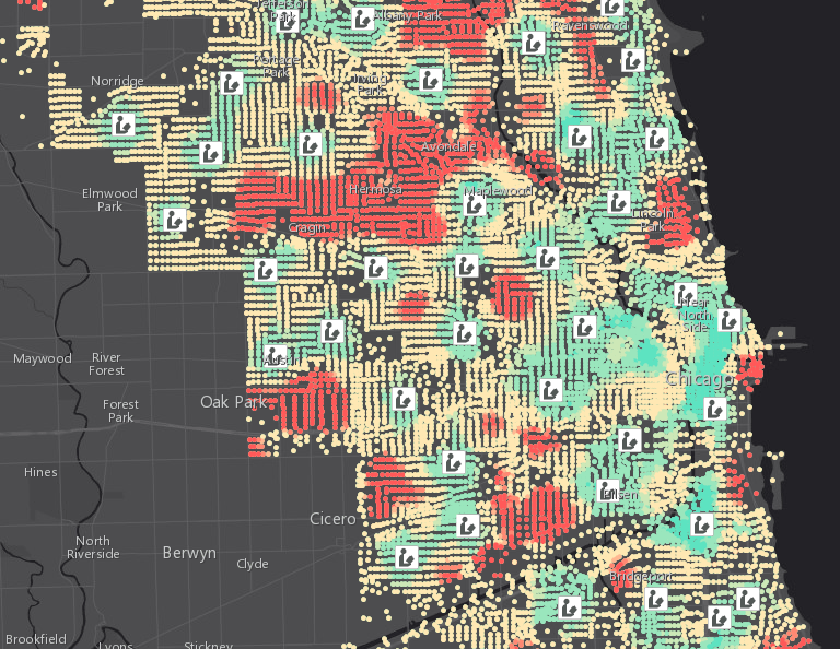 Chicago Map For Arc Gis Tools for public transit analysis ArcGIS Desktop ArcGIS Blog