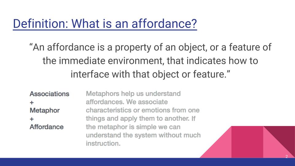 User Interface Metaphor Discussion Presentation Interface Aesthetics S16