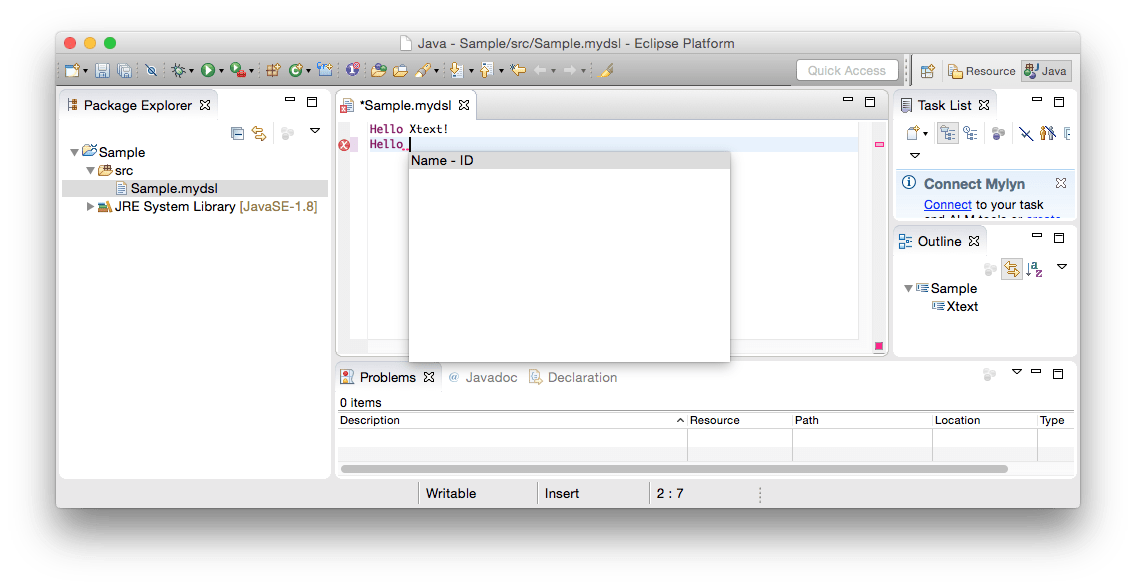 Get started with Xtext and Eclipse in 5 Minutes