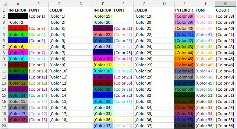 Uso de colores en Excel con macros EXCELeINFO