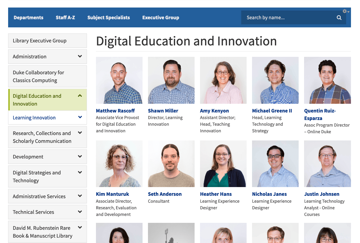 Building a new Staff Directory Bitstreams The Digital Collections Blog